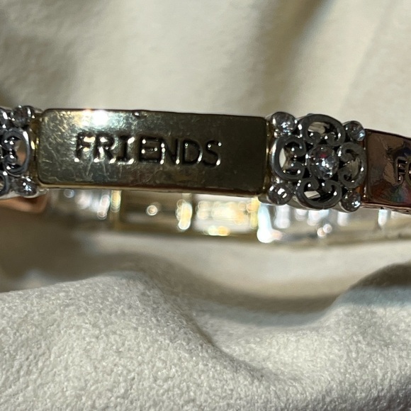 Friends Sisters Forever gold, silver and rose tone, rhinestones bracelet - Picture 3 of 7